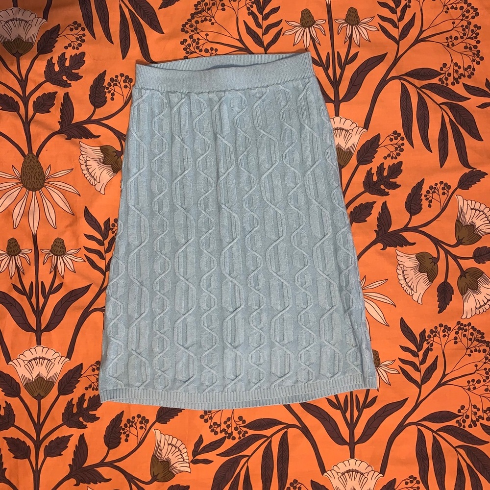 Free People Baby Blue Sweater Skirt Size Small